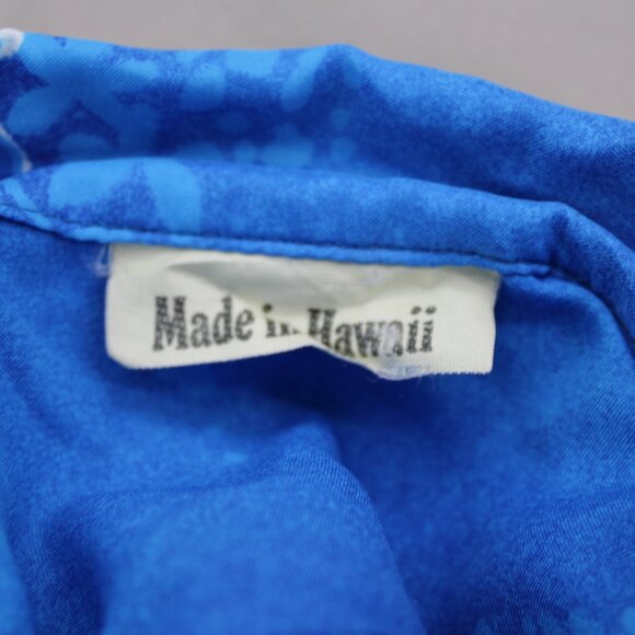 Vintage Hawaiian Shirt - Blue Floral by Made i Hawaii - Men's Medium - Picture 10 of 10